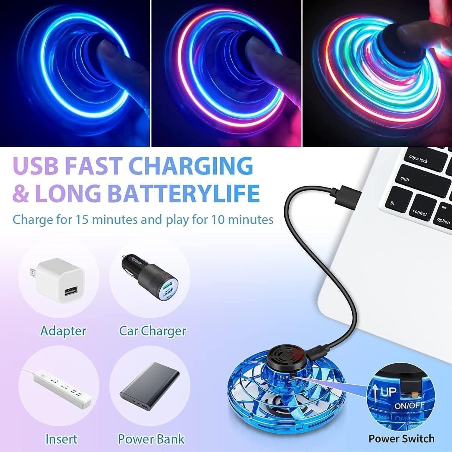 ✨ Magic Flying Orb Spinner – Electric Boomerang Toy with LED Lights