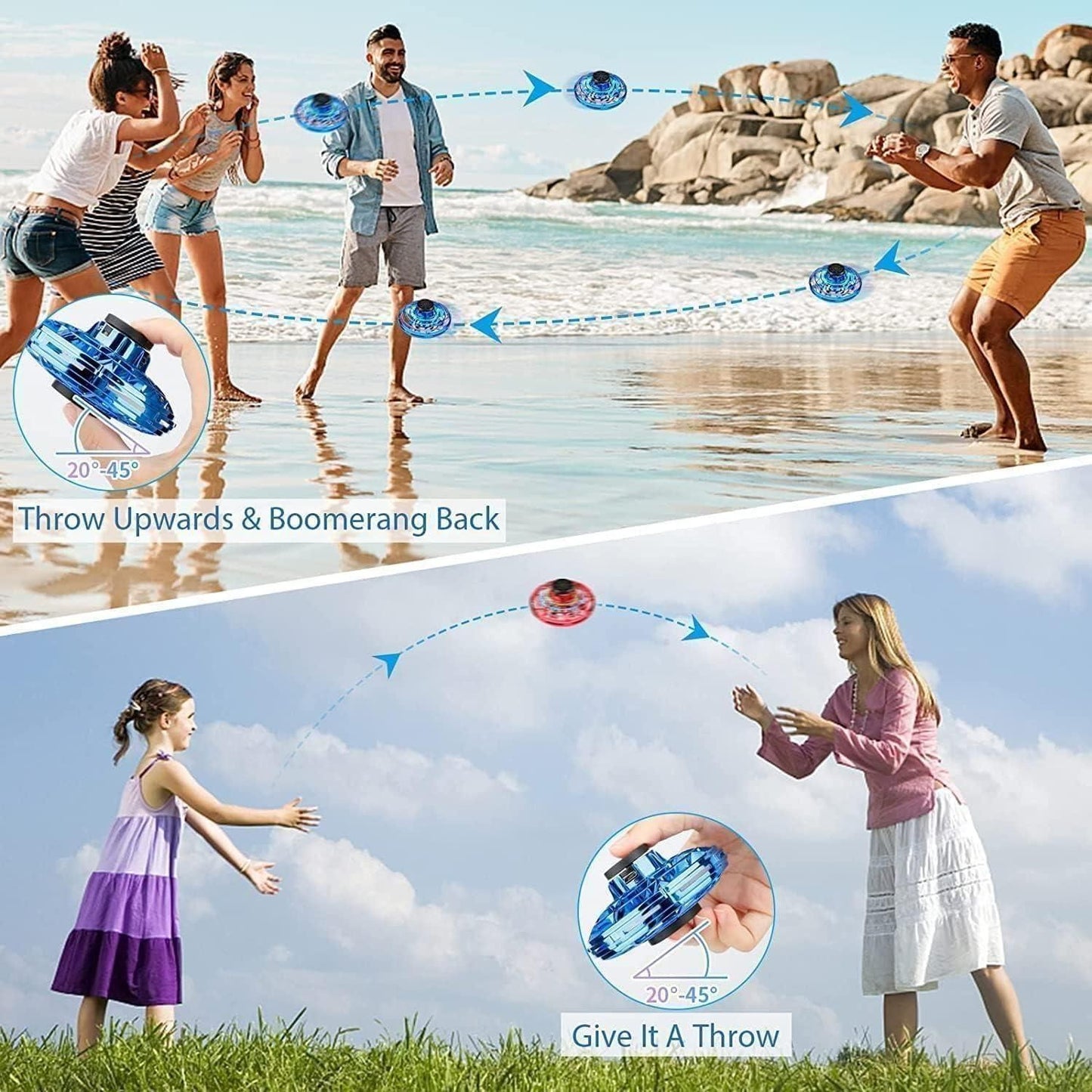 ✨ Magic Flying Orb Spinner – Electric Boomerang Toy with LED Lights
